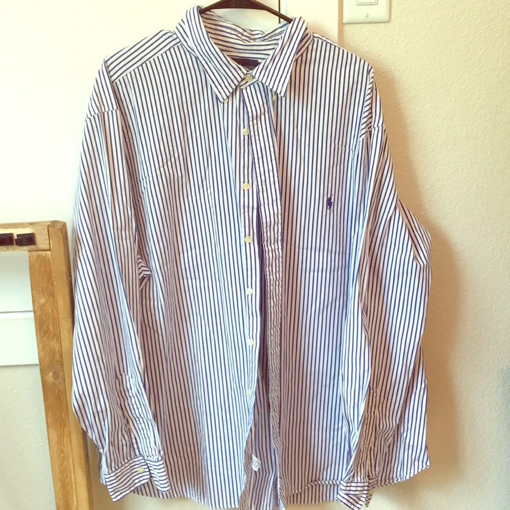 Ralph Lauren 3XB casual button down striped blue